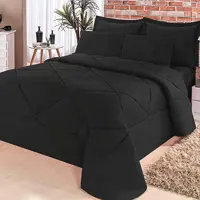 Jogo de Cama Galles Casa Dona Dupla Face Casal Queen 6 Pçs com Lençol Preto em oferta na Amazon