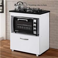 Imagem da promoção Balcão para Cooktop 1 Porta Basculante Salvia Kaiki Móveis Branco