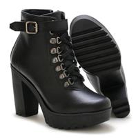 Imagem da promoção Bota Coturno Feminina Zíper Cano Médio Confortável Casual - Top Shoes