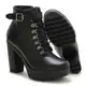 Bota Coturno Feminina Zíper Cano Médio Confortável Casual - Top Shoes em oferta