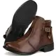 Bota Coturno Casual Cano Curto Sapatofran Com Zíper Capuccino em oferta