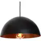 Pendente Ônix Meia Esfera Preto E Cobre Alumínio 30Cm Luminária Lustre em oferta