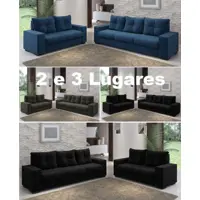 Conjunto de Sofás 2 e 3 Lugares Viarte - Luminos Viero Móveis em oferta na Magazine Luiza