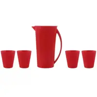 Conjunto de Jarra 2,5L e Copos 350ml - Vemplast Tropical Fresc 5 Peças (Vermelho ou Branco) em oferta na Magazine Luiza