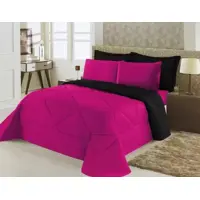 Cobertor Casal Pink/Preto 01 Peça Dupla Face Ternura Poliéster - Decoralar em oferta na Magazine Luiza