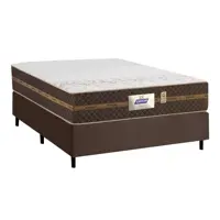 Cama Box Casal Colchão Molas Flora Marrom 138x188x60cm em oferta na Casas Bahia