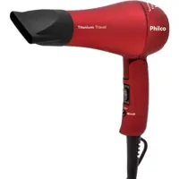 Secador Philco Titanium Travel Bivolt 2 Velocidades Vermelho e preto em oferta na Americanas