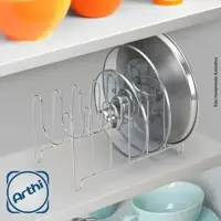 Organizador De Tampas De Apoiar Cromado - Arthi em oferta na Magazine Luiza