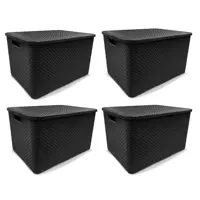 Kit 4 Caixas Organizadoras Rattan PRETA 20 Litros Arqplast em oferta na Magazine Luiza