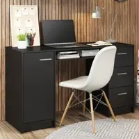 Escrivaninha Mesa para Computador Madesa Alaska 3 Gavetas 1 Porta - Branco em oferta na Magazine Luiza