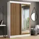 Guarda-Roupa Solteiro Madesa Tokio 2 Portas de Correr com Espelho 2 Gavetas - Branco/Rustic em oferta