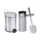 Kit Lixeira aço inox 3 litros + 1 escova Sanitária Travel Max - Healer em oferta