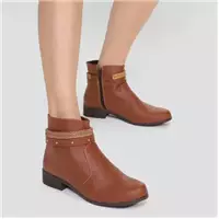 Imagem da promoção Bota Cano Baixo Look Fashion Multi Tiras Feminina