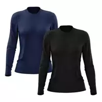 Imagem da promoção Kit 2 Camisetas Feminina Manga Longa Segunda Pele Térmica Proteção Solar UV 50 - DF