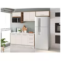Imagem da promoção Cozinha Compacta Poliman Móveis Pisa com Balcão - 8 Portas 2 Gavetas
