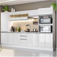 Imagem da promoção Cozinha Completa 100% MDF Madesa Smart 300 cm Modulada Com Armário, Balcão e Tampo - Frentes Branco
