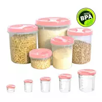 Imagem da promoção Kit Com 5 Potes De Rosca Para Mantimentos Alimentos rosa Uninjet