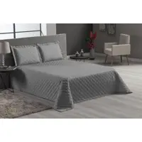 Cobre Leito Veneza Cinza Casal Padrão 3 Peças Matelado em oferta na Casas Bahia