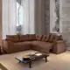 Sofá de Canto 5 Lugares com Retrátil Qatar Suede Marrom em oferta