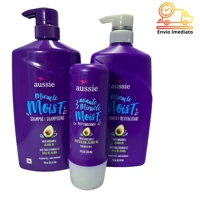 Imagem da promoção Kit Shampoo + Condicionador 778ml + Mascara 236ml Aussie Moist Jojoba ORIGINAL