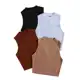 Kit 4 Croppeds Canelados Gola Alta Chic Elegante em oferta