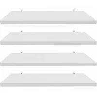 Imagem da promoção Combo 4 Prateleiras Mdf 18mm Kit Organizador Parede Suporte Cantoneira 45x15 Branco - Madeira 03 - M