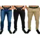 Kit 3 calça jeans masculina slim com lycra caqui em sarja Skinny - Sky jeans em oferta