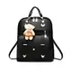 Bolsa Mochila Feminina Couro Com Chaveiro Urso Casual - Kingleen em oferta