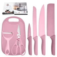 Imagem da promoção Jogo kit 7 peças facas Tabua Descascador Tesoura Profissional Cozinha- Faqueiro Gourmet Faca de Chur
