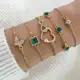 Conjunto de 5 peças Conjunto de bracelete de senhora Rhinestone Butterfly Love Heart Drop Water Drop em oferta