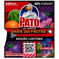 Imagem da promoção Desodorizador Sanitário Gel Adesivo Edição Limitada Game das Frutas Refil 12 Discos promocional Pato