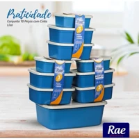Imagem da promoção Kit Conjuntos de Pote Plástico Para mantimentos e Cozinha 10 peças