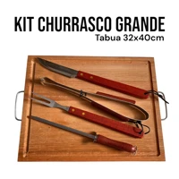Imagem da promoção Kit Churrasco Com Tábua Grande 32x40 Faca Garfo e Chaira