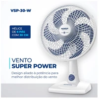Imagem da promoção Ventilador de Mesa Mondial 220V, 30cm, 6 pás, Super Power - VSP-30-W