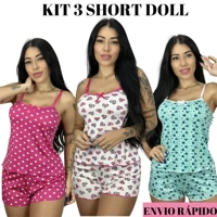 Imagem da promoção Kit 3 Pijama short dool baby micro estampado
