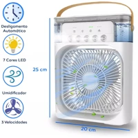 Imagem da promoção Refrigerador De Ar Ventilador Umidificador Portátil Com Led Reservatório De Água Led TIPO C USB Rota