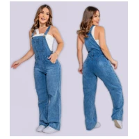 Imagem da promoção Jardineira Jeans Slim Com Elastano Cintura Alta na Promoção - Pandora Jeansiã
