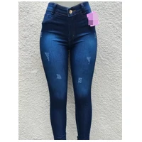 Imagem da promoção kit 4 Calças Jeans Feminina Skinny Cós Alto que empina Hot Pants Cintura Alta Com Lycra Strech