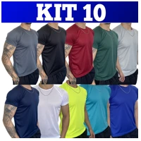 Imagem da promoção Kit 10 Camisetas Dry Fit Masculina - Casual - Treino - Academia - Esportes - Exercícios - Corrida