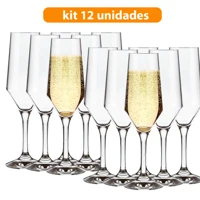 Imagem da promoção Jogo 12 / 06 Taça Vidro Cristalino Buffet 186ML Champanhe Espumante Vinho Branco Bar Restaurante