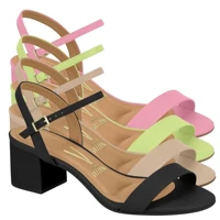 Imagem da promoção Sandalia Vizzano Feminina Salto Grosso Medio Palmilha Comfy Fivela Original