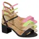 Sandalia Vizzano Feminina Salto Grosso Medio Palmilha Comfy Fivela Original em oferta