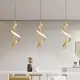 (3 cores em 1 luz) Lustre Pendente Luminária de Teto Led Dourado Decoração Minimalista Moderno para em oferta