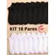 Kit 18 Pares de Meias Soquete Cano Curto Masculina Feminina Unissex varejo em oferta