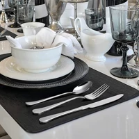 Imagem da promoção 24 Peças Jogo De Faca Garfo Colher De Mesa Usado Em Restaurantes E Cozinhas Promoção