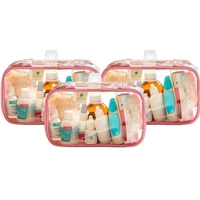 Imagem da promoção it 3 Necessaire Organizadora Multiuso Porta Pertences Acessórios Transparente TAM PP - bubag (Rosa)