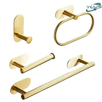 Imagem da promoção Kit Acessórios Banheiro Cabide Toalheiros Papeleira 4 Peças Dourado Yesop