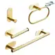 Kit Acessórios Banheiro Cabide Toalheiros Papeleira 4 Peças Dourado Yesop em oferta