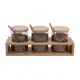 Kit 3 potes de vidro 300ml com tampa, colher e suporte de bambu - Oikos em oferta