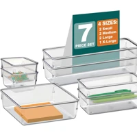 Organizador Modular Acrimet para Gavetas, Bancadas e Armários, Plástico Transparente, Kit com 7 Pote em oferta
